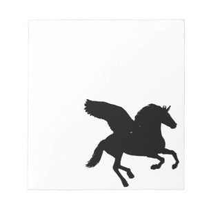 Bloco De Notas Silhouette de Unicórnio Alado