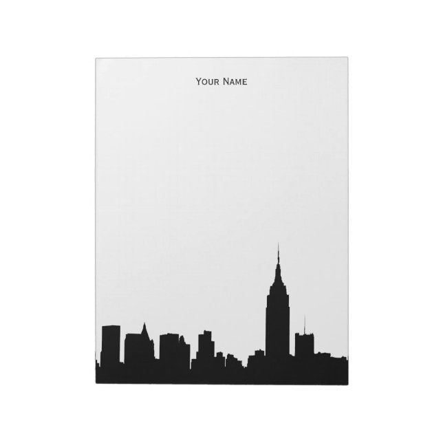 Bloco De Notas Silhouette Skyline NYC (Invertido)