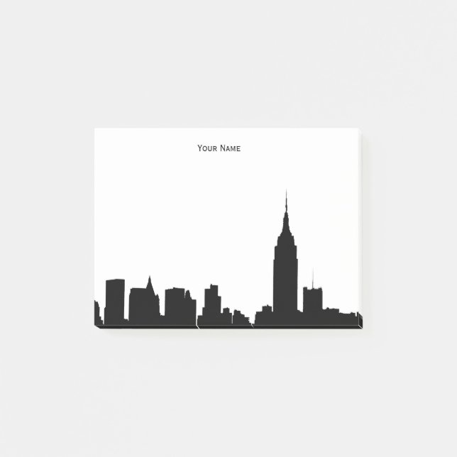 Bloco De Notas Silhouette Skyline NYC (Frente)