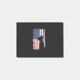 Bloco De Notas Silhueta da bandeira americana de Yorkie
