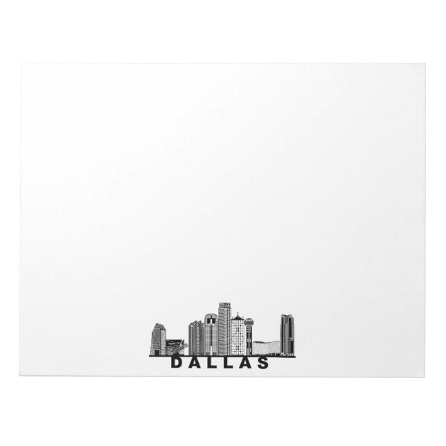 Bloco De Notas Silhueta da Cidade de Dallas (Frente)
