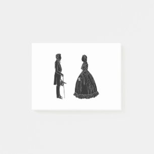 Bloco De Notas silhueta de abraham lincoln mary todd lincoln