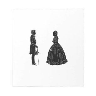 Bloco De Notas silhueta de abraham lincoln mary todd lincoln