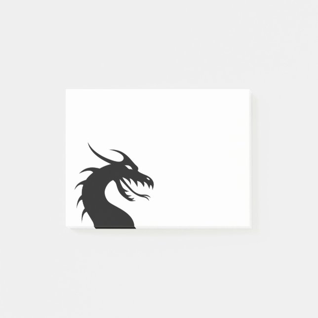 Bloco De Notas Silhueta de Dragão Chinês Feroz (Frente)