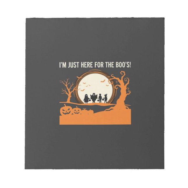 Bloco De Notas Silhueta de Fantasma Boo do Halloween (Frente)