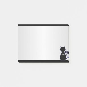 Bloco De Notas Silhueta de Gato Preto Elegante