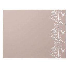 Bloco De Notas Silhueta Vertical Graceful M1 Flora Branca