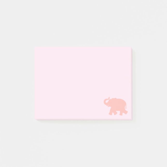 Bloco De Notas Silhuette de elefante rosa (Frente)