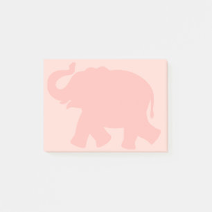 Bloco De Notas Silhuette de Elefante Rosa Grande