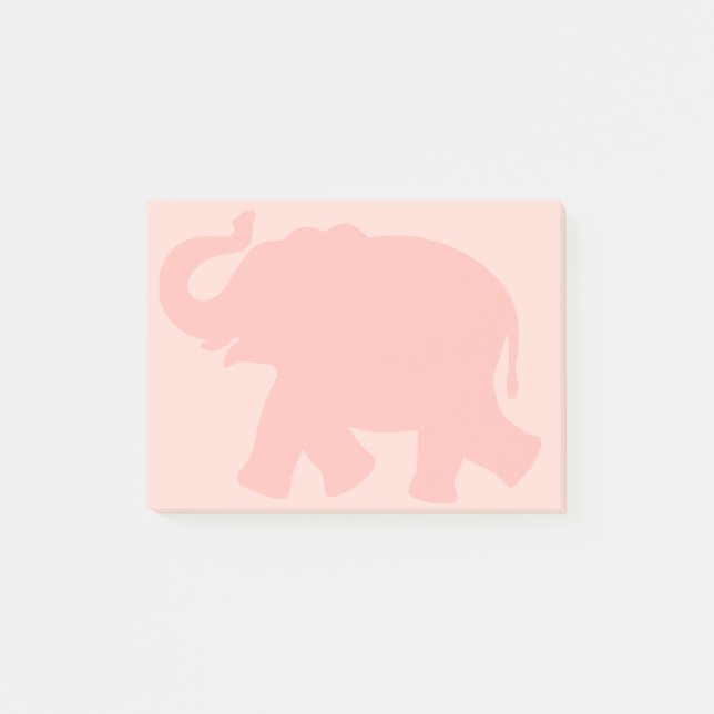 Bloco De Notas Silhuette de Elefante Rosa Grande (Frente)