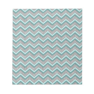 Bloco De Notas Silver Foil e Teal ZigZag
