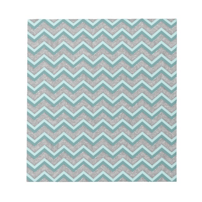 Bloco De Notas Silver Foil e Teal ZigZag (Frente)