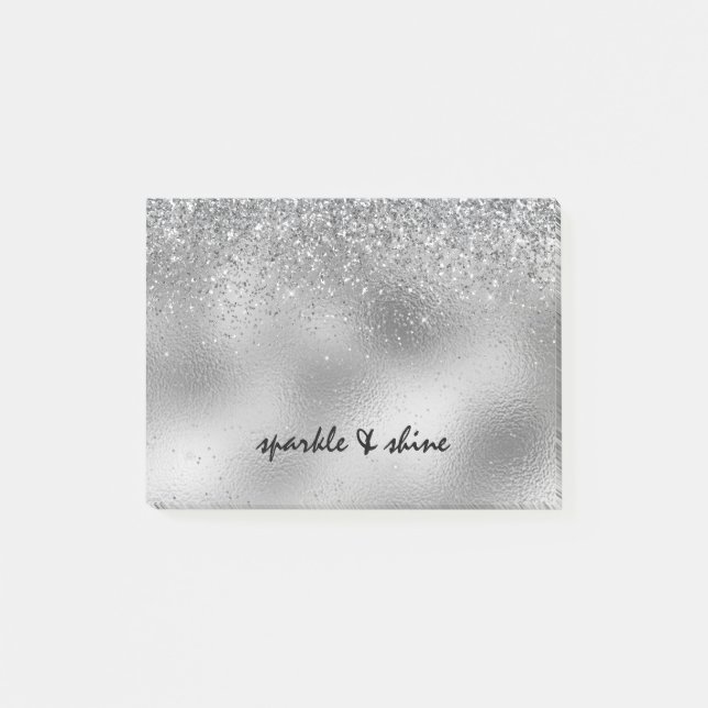 Bloco De Notas Silver Sparkle (Frente)