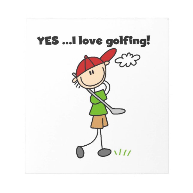 Bloco De Notas Sim, eu amo jogar golfe (Frente)