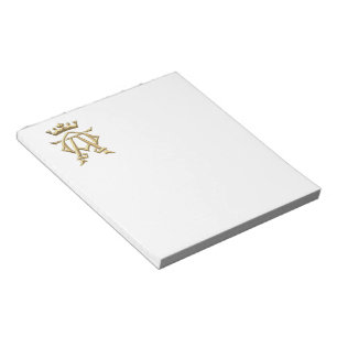 Bloco De Notas Símbolo "3-D" dourado alfa e de Omega w/Crown