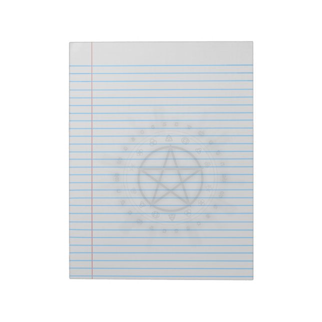 Bloco De Notas Símbolo Alchemy Pentacle Wiccan Legal Notepad (Invertido)