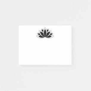 Bloco De Notas Símbolo budista branco preto original - flor de l