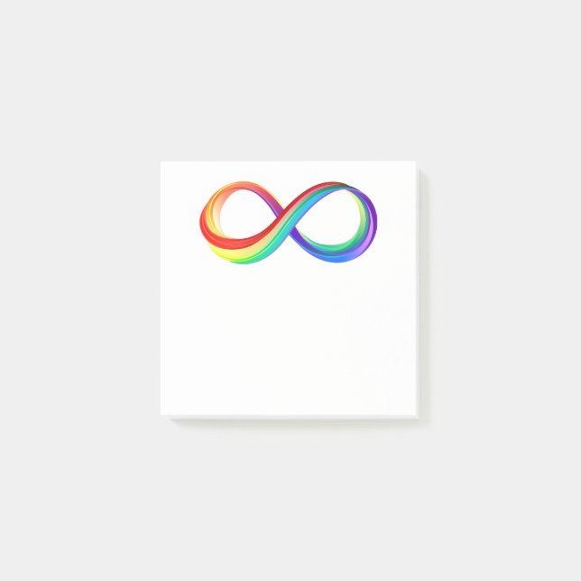 Bloco De Notas Símbolo de Infinidade Arco-Íris em Camadas (Frente)