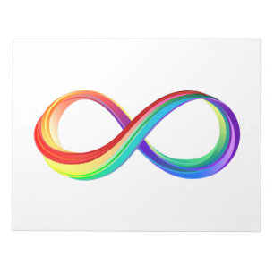 Bloco De Notas Símbolo de Infinidade Arco-Íris em Camadas