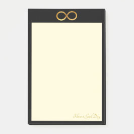 Bloco De Notas Símbolo de Infinito Dourado Coisas a Fazer