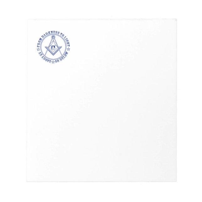 Bloco De Notas Símbolo de maçonaria (Frente)