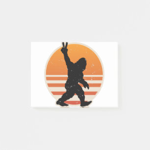 Bloco De Notas Símbolo de Paz do Pé-Grande Retroativo