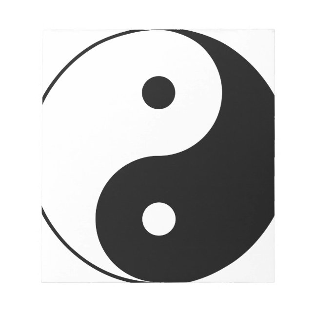 Bloco De Notas Símbolo Filosófico Motivacional Yin e Yang (Frente)
