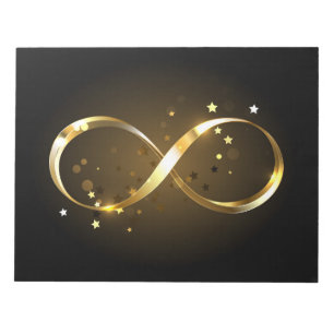 Bloco De Notas Símbolo Infinity do ouro