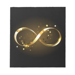 Bloco De Notas Símbolo Infinity do ouro