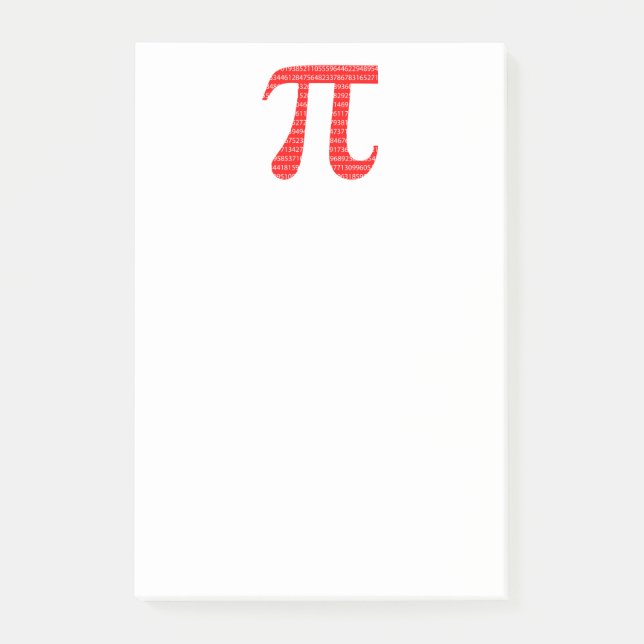 Bloco De Notas Símbolo matemático original do número vermelho pi  (Frente)