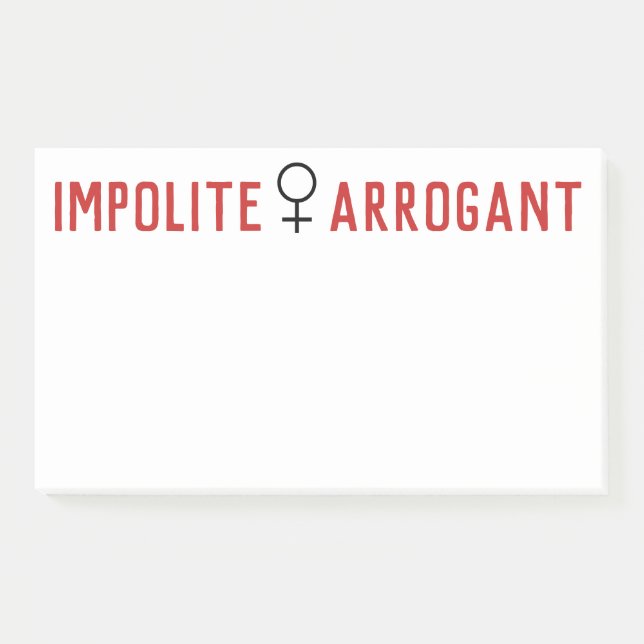 Bloco De Notas Símbolo Mulher Arrogante Impolita (Frente)