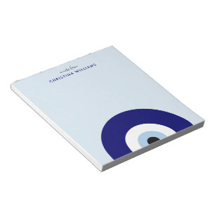 Bloco De Notas Símbolo Personalizado de Proteção do Olho Mau Azul
