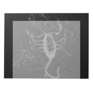 Bloco De Notas Símbolo Zodiac Escorpião Cromo Escorpio Escorpião