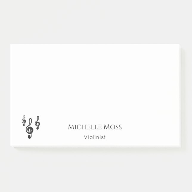 Bloco De Notas Símbolos de Clef do Árvore Musical Branco-Branco-B (Frente)