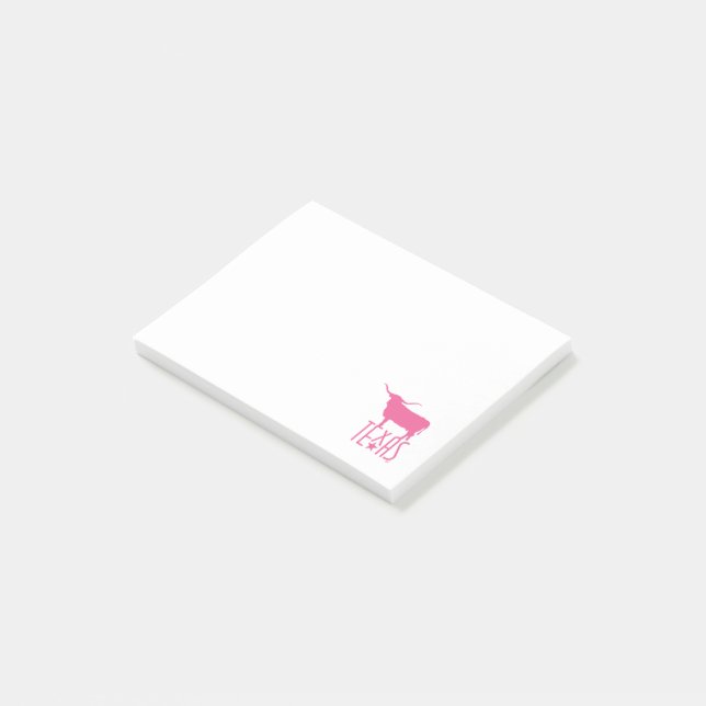 Bloco De Notas Símbolos do Texas, Longhorn, rosa (Inclinado)