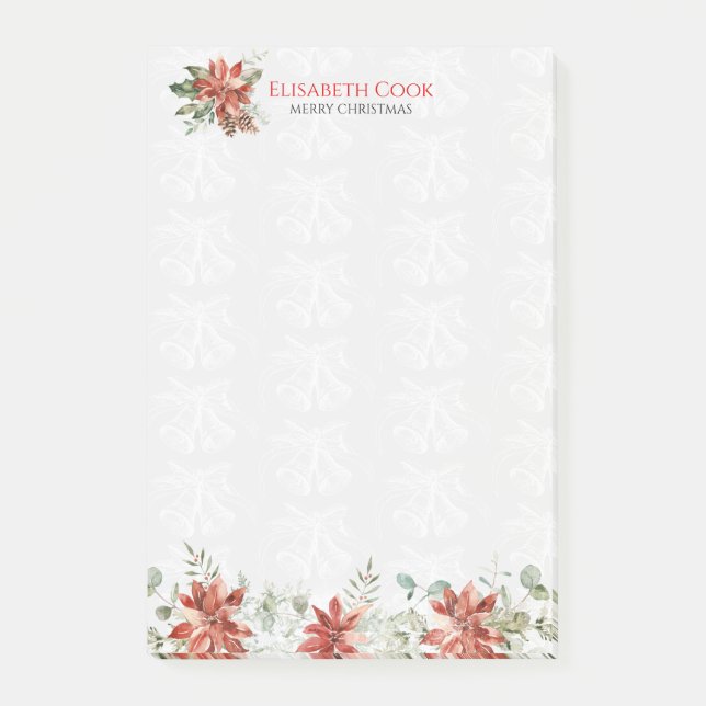 Bloco De Notas Símbolos e flores de Natal (Frente)