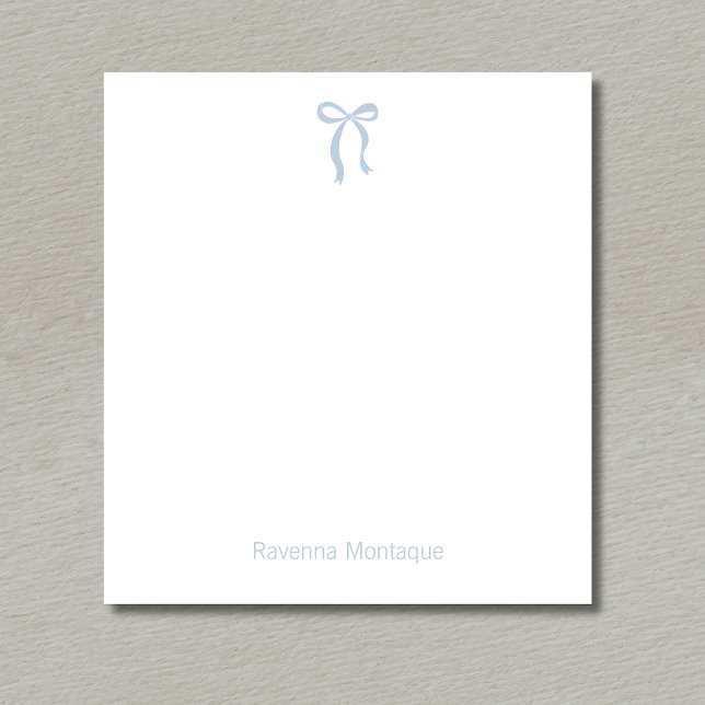 Bloco De Notas Simple Dusty Blue Bow Script Custom Name Script (Criador carregado)