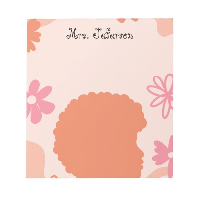 Bloco De Notas Simple Elegant Boho Teacher Notepad (Frente)