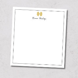 Bloco De Notas Simple Gold Bow Border Script Custom Name Script