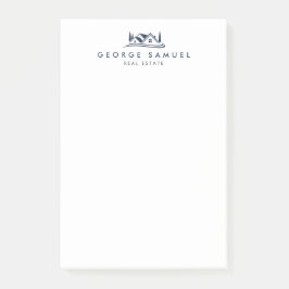 Bloco De Notas Simple Home Logo Navy Blue Realtor, Real Estate