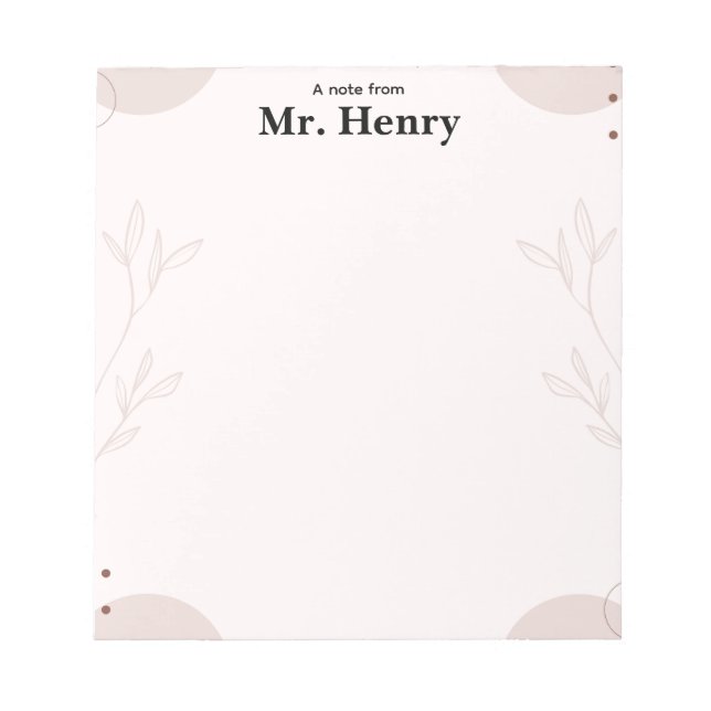 Bloco De Notas Simple Minimaslist Boho teacher Notepad (Frente)