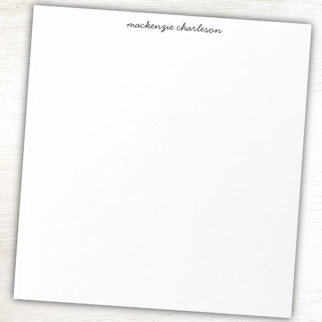 Bloco De Notas Simple Modern Script Personalized Name (Modern script personalized custom name notepad)