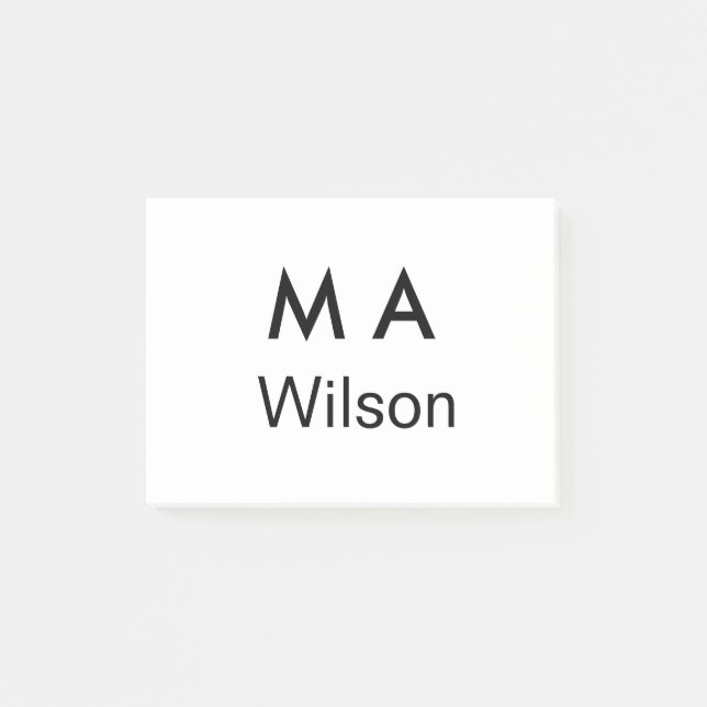 Bloco De Notas Simple monogram add your name letter man minimal   (Frente)