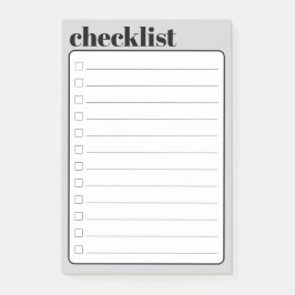 Bloco De Notas Simple To Do Checklist Sticky Notes Pad, 4" x 6"