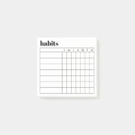 Bloco De Notas Simple Weekly Habit Sticky Notes, 3" x 3"