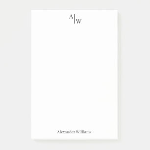 Bloco De Notas Simples 2 Monograma Básico Profissional Inicial Pr