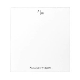 Bloco De Notas Simples 2 Monogramas Mesa Profissional Inicial Pre