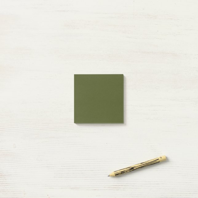 Bloco De Notas Simples 3" x 3" Verde Exército (Na mesa)
