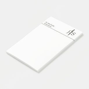 Bloco De Notas Simples branco-preto do Asclepius Médico Profissio