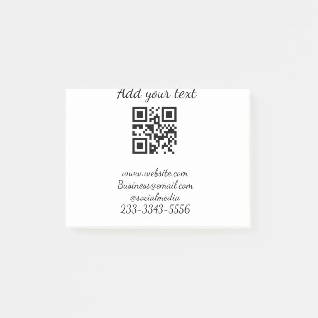 Bloco De Notas simples código QR personalizado adicionar seu nome (Frente)